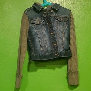 Jean jacket with hood